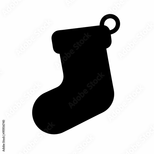 christmas sock isolated on white, christmas sock vector illustration, Christmas socking vector art, socking silhouette, christmas socking vector icon, eps