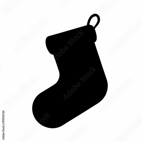 christmas sock isolated on white, christmas sock vector illustration, Christmas socking vector art, socking silhouette, christmas socking vector icon, eps