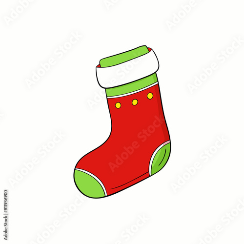 christmas sock isolated on white, christmas sock vector illustration, Christmas socking vector art, socking silhouette, christmas socking vector icon, eps