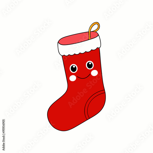christmas sock isolated on white, christmas sock vector illustration, Christmas socking vector art, socking silhouette, christmas socking vector icon, eps