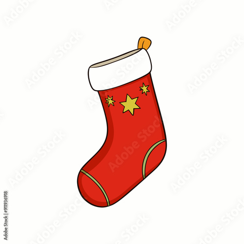 christmas sock isolated on white, christmas sock vector illustration, Christmas socking vector art, socking silhouette, christmas socking vector icon, eps