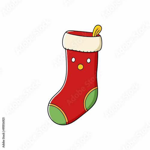 christmas sock isolated on white, christmas sock vector illustration, Christmas socking vector art, socking silhouette, christmas socking vector icon, eps
