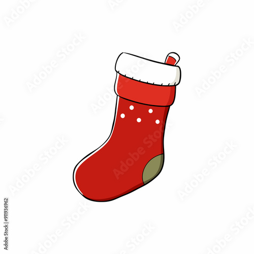 christmas sock isolated on white, christmas sock vector illustration, Christmas socking vector art, socking silhouette, christmas socking vector icon, eps