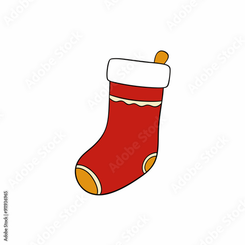 christmas sock isolated on white, christmas sock vector illustration, Christmas socking vector art, socking silhouette, christmas socking vector icon, eps