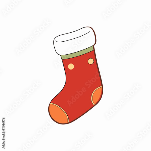 christmas sock isolated on white, christmas sock vector illustration, Christmas socking vector art, socking silhouette, christmas socking vector icon, eps
