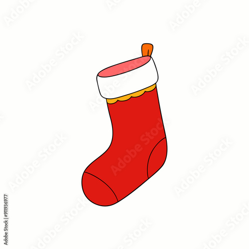 christmas sock isolated on white, christmas sock vector illustration, Christmas socking vector art, socking silhouette, christmas socking vector icon, eps