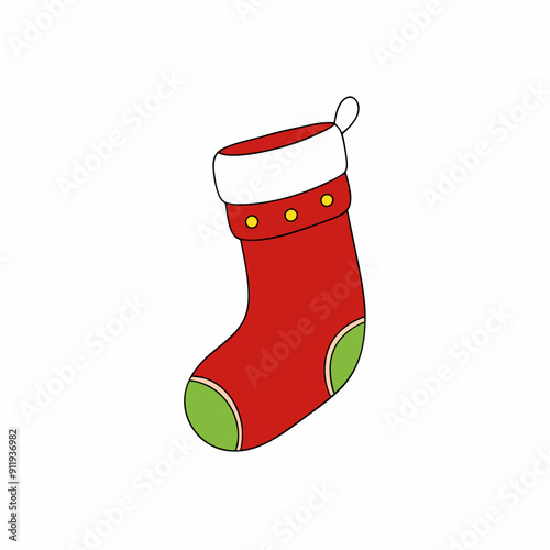 christmas sock isolated on white, christmas sock vector illustration, Christmas socking vector art, socking silhouette, christmas socking vector icon, eps