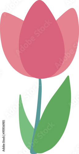 Nature park flowers tulips illustrations