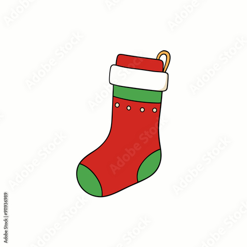 christmas sock isolated on white, christmas sock vector illustration, Christmas socking vector art, socking silhouette, christmas socking vector icon, eps