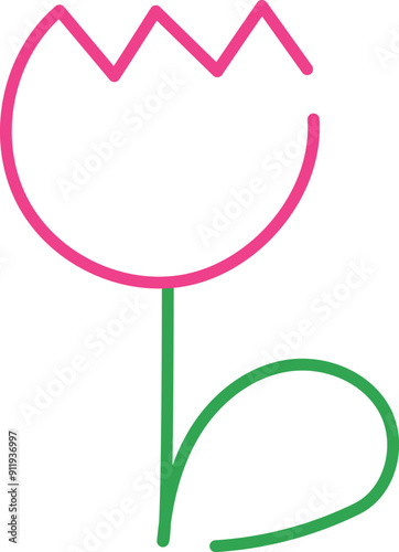 Nature park flowers tulips illustrations
