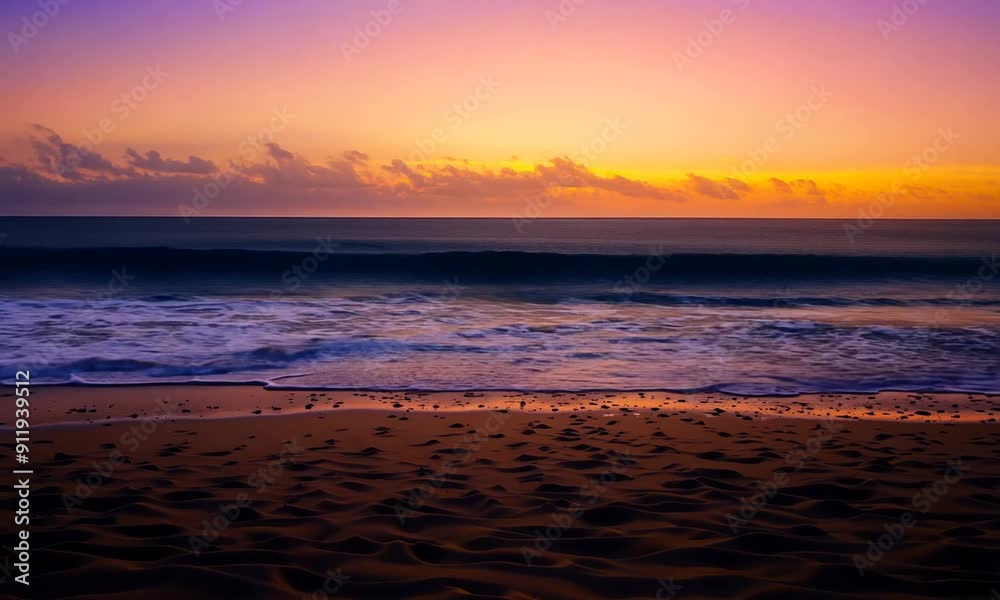 Sunset Beachscape: A Serene Coastal Moment Sunset Beachscape: A Serene Coastal Moment