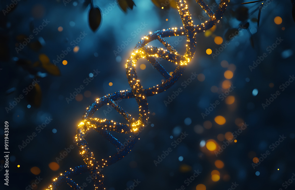 3D Rendering of the DNA Structure on a Dark Blue Background
3D Rendering of the DNA Structure on a Dark Blue Background