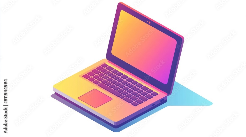 Laptop with Colorful Gradient Design Laptop with Colorful Gradient Design