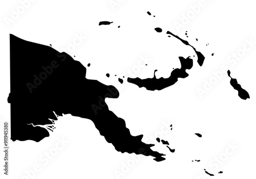 papua new guinea map silhouette on transparent background