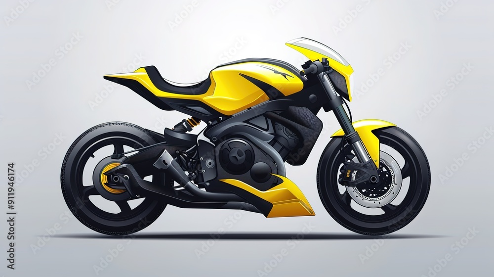 Smart Motorcycle Vector Art on White Background, Sleek Modern Design, Futuristic Two-Wheeler Illustration. Smart Motorcycle Vector Art on White Background, Sleek Modern Design, Futuristic Two-Wheeler Illustration.