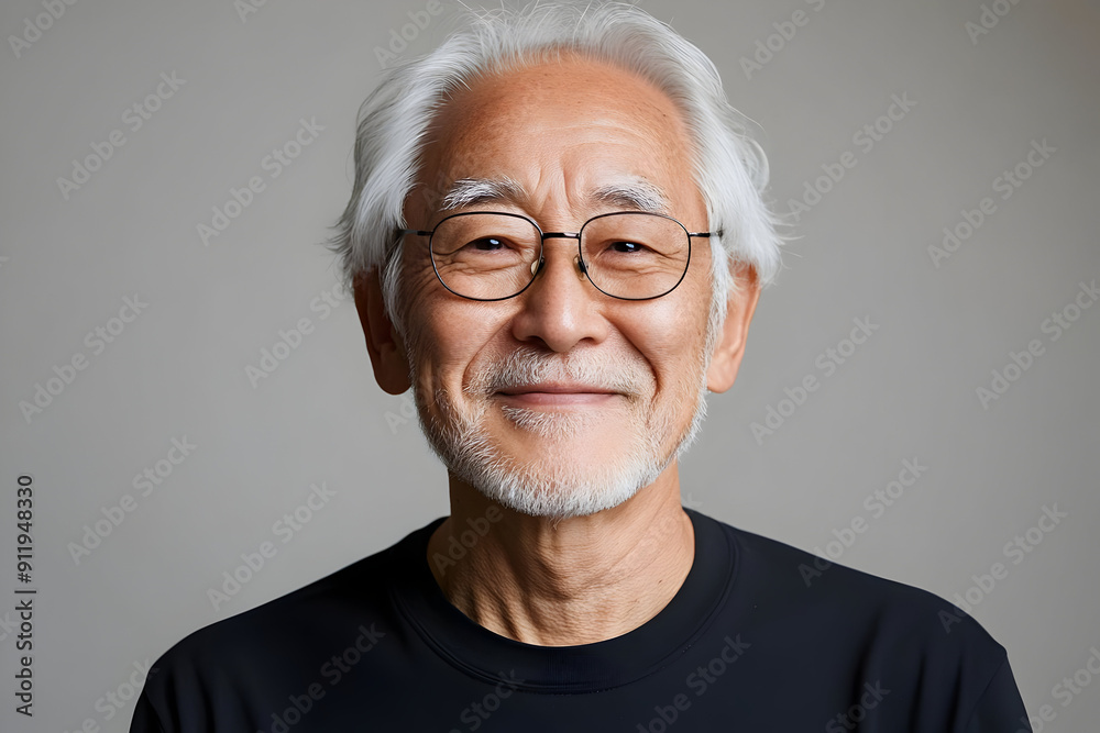 Portrait of a smiling elderly man with glasses, showcasing joy and wisdom, perfect for family or community themes. Portrait of a smiling elderly man with glasses, showcasing joy and wisdom, perfect for family or community themes.
