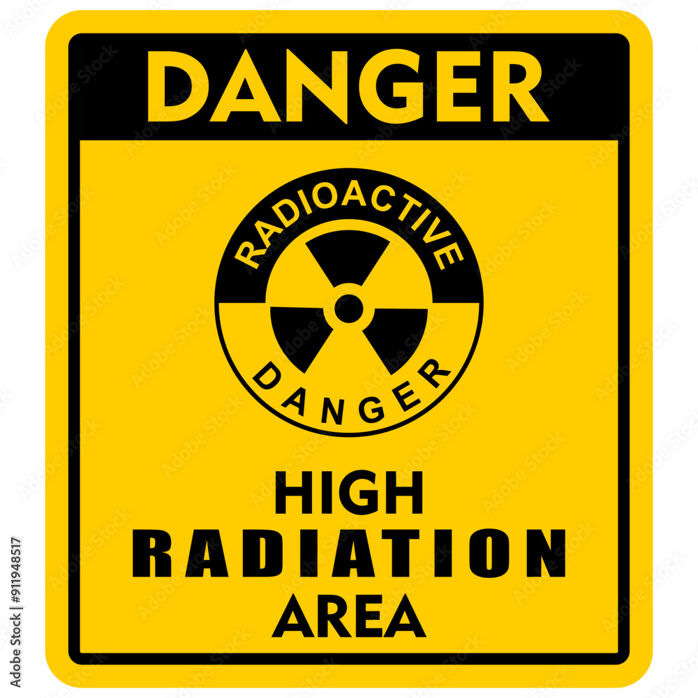 Obraz premium Warning, danger, caution, Radioactive label and sticker vector