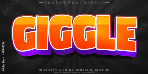 Cartoon editable text effect, editable animated and character text style