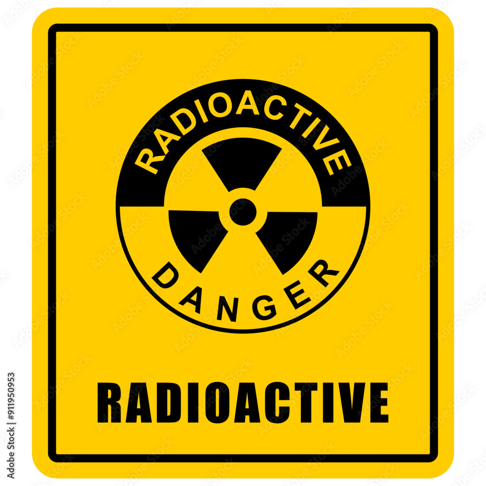 Obraz premium Warning, danger, caution, Radioactive label and sticker vector 
