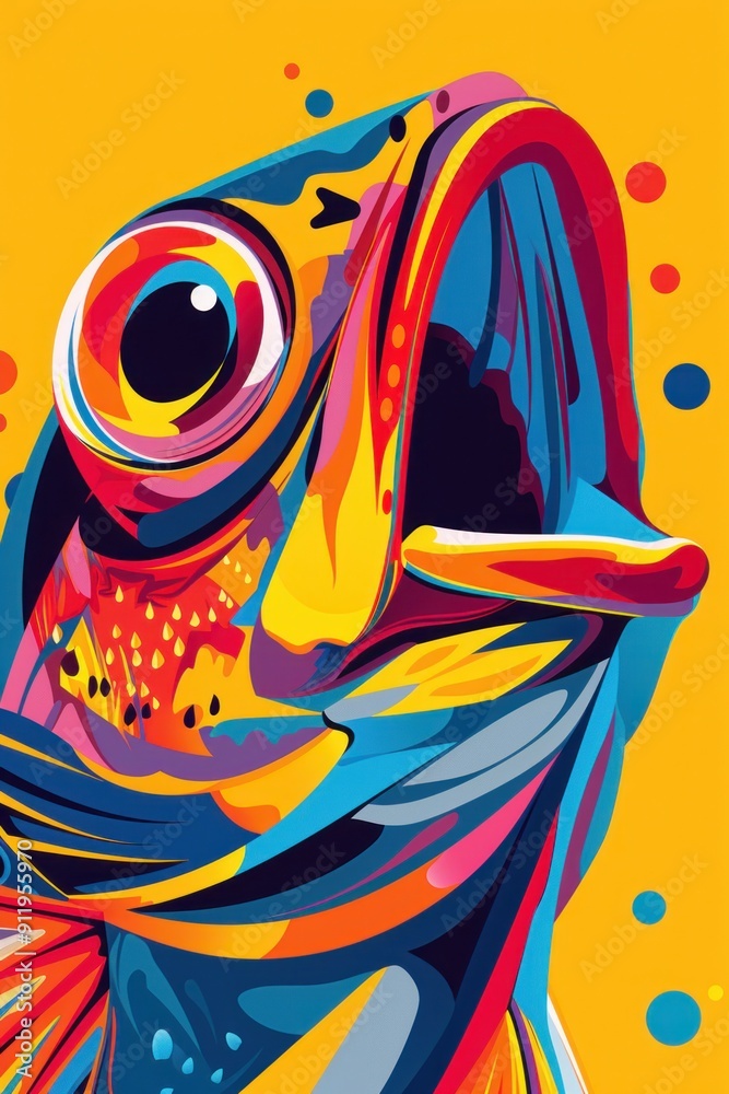 Colorful fish illustration in abstract style. Colorful fish illustration in abstract style.