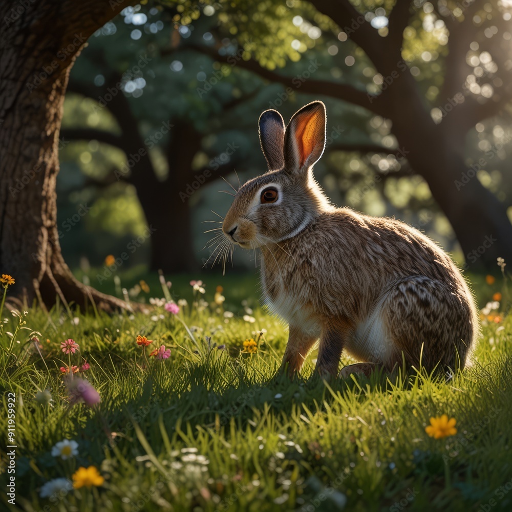 Fototapeta premium rabbit in the grass