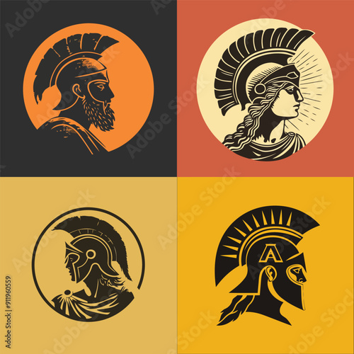 Athena logo design vector illustration
