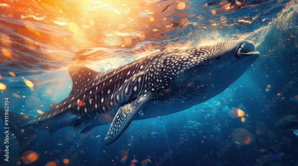 A beautiful scene of a whale shark underwater amidst the coral reefs. A beautiful scene of a whale shark underwater amidst the coral reefs.