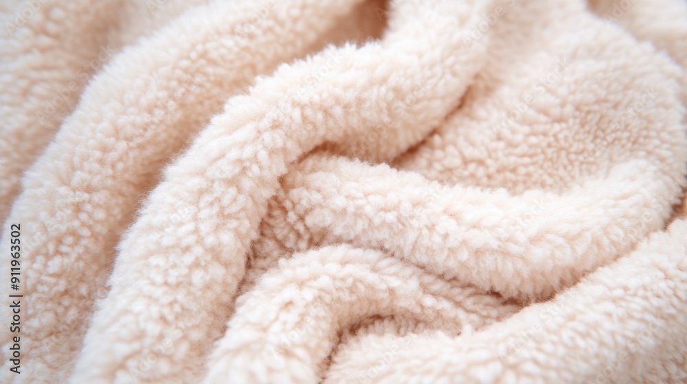 A soft beige fluffy texture fabric creates a cozy atmosphere perfect for warmth and relaxation A soft beige fluffy texture fabric creates a cozy atmosphere perfect for warmth and relaxation