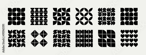 Geometric patterns for design and decor. Set of tiles. Vector illustration.