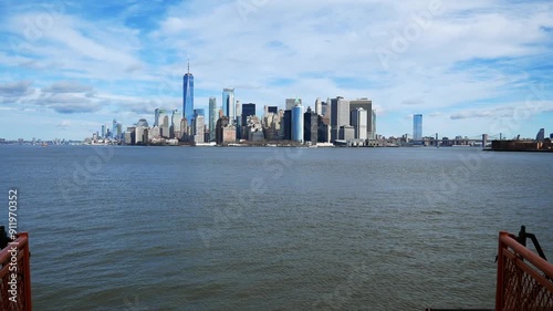 Lower Manhattan, World Trade Center view from Staten Island Ferry