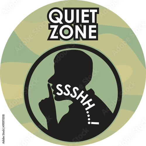 please quite zone signage vector illustration ready to print