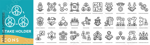 Stake Holder icon. Investor Relations, Stakeholder Engagement, Community Relations, Shareholder Communication and Stakeholder Participation