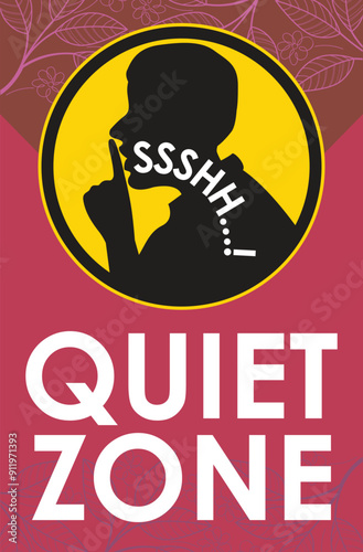 please quite zone signage vector illustration ready to print