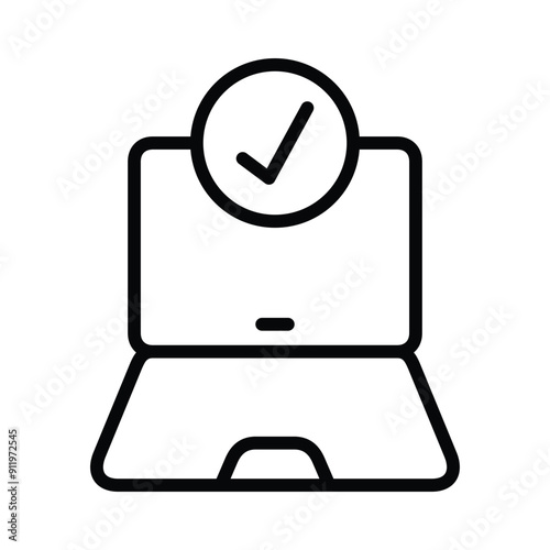 laptop good condition icon line in trendy style