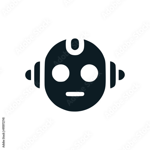 simple robot head logo vector illustration template design