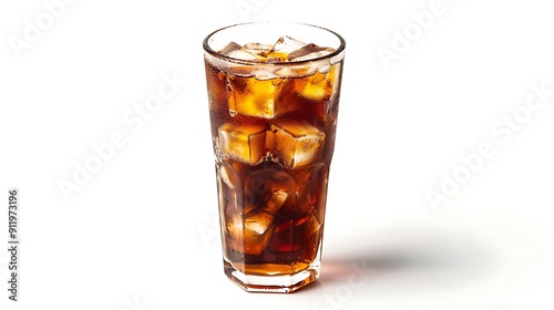 Refreshing Iced Beverage in a Glass