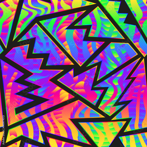 Rainbow color geometric seamless pattern