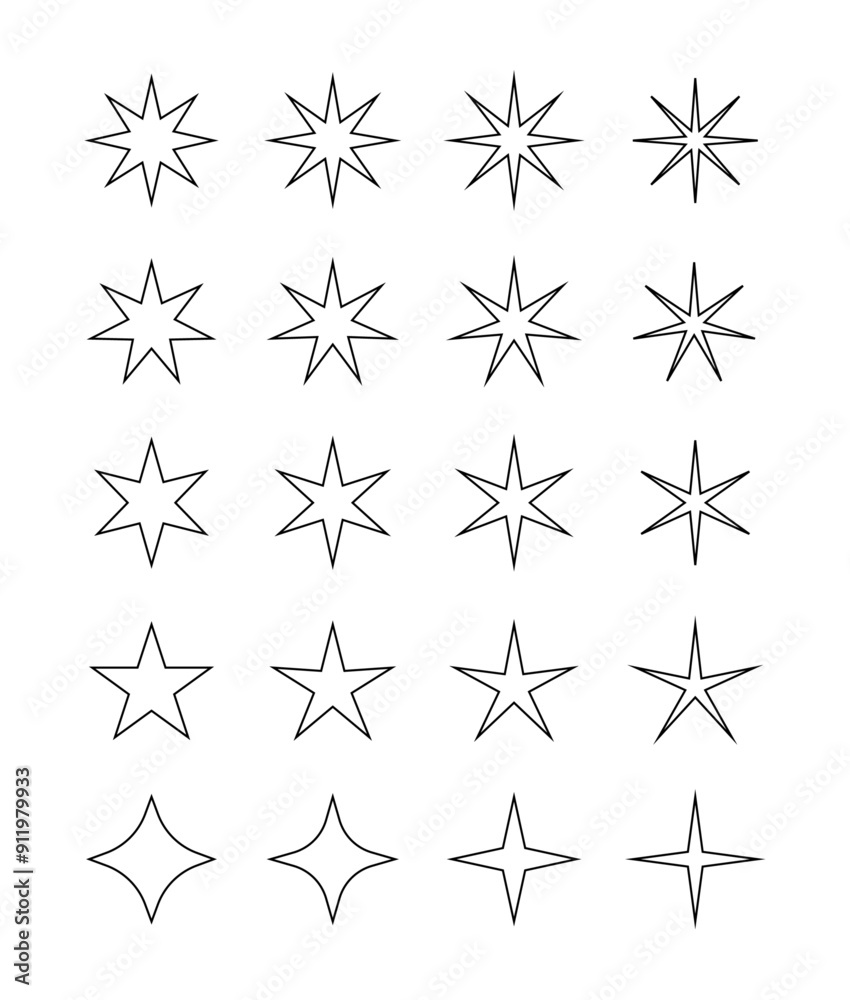 Stars outline collection Stars outline collection