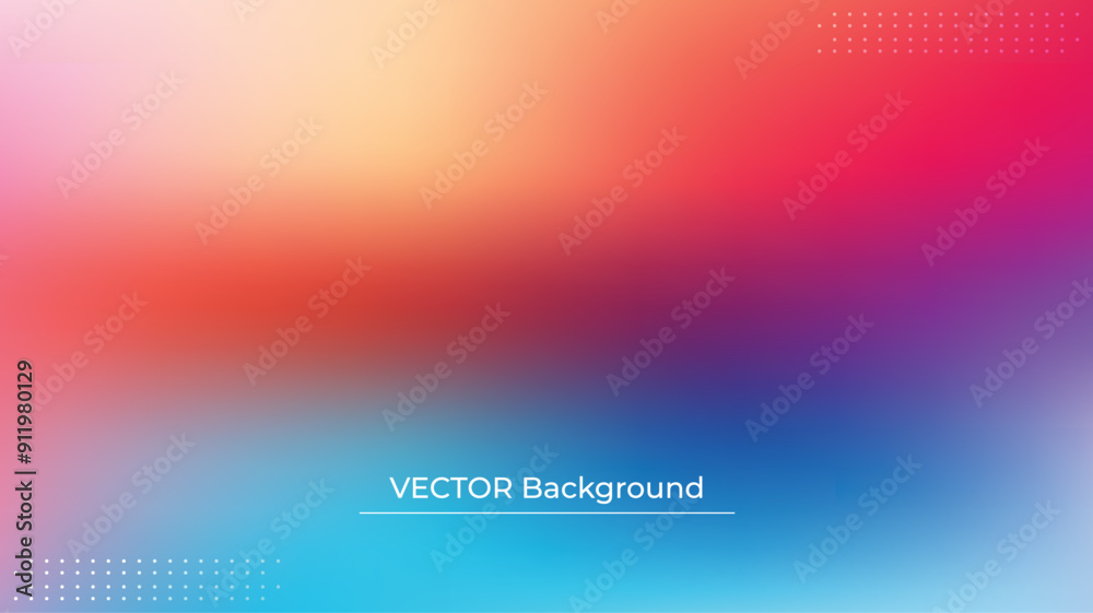 Smooth and blurry colorful gradient mesh background. Modern bright rainbow colors. Easy editable soft colored vector banner template. Premium quality