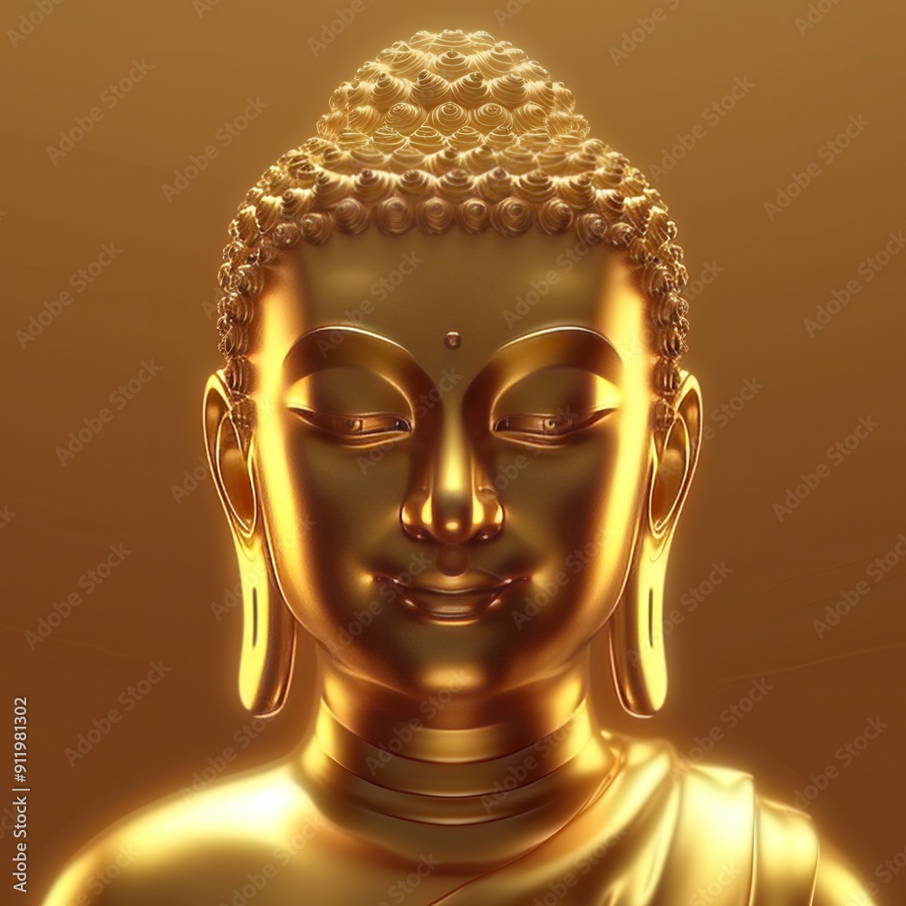 Golden Buddha Statue Close-Up Golden Buddha Statue Close-Up
