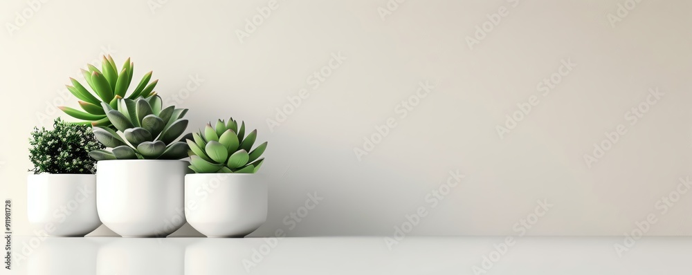 Droughttolerant plants, minimalist style, clear background, ample copy space, professional template