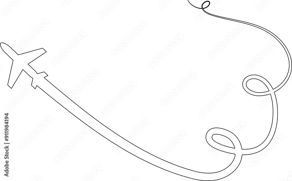 Airplane routes. Travel icon. Airplane line path Airplane routes. Travel icon. Airplane line path