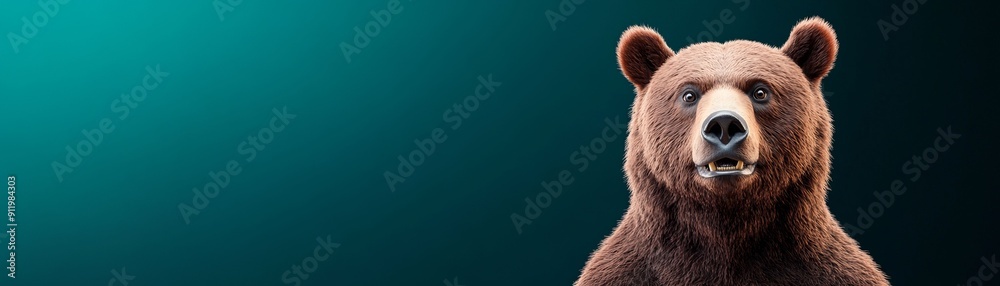 A majestic bear with a strong presence, showcasing its features against a vibrant, gradient background, perfect for wildlife themes. A majestic bear with a strong presence, showcasing its features against a vibrant, gradient background, perfect for wildlife themes.