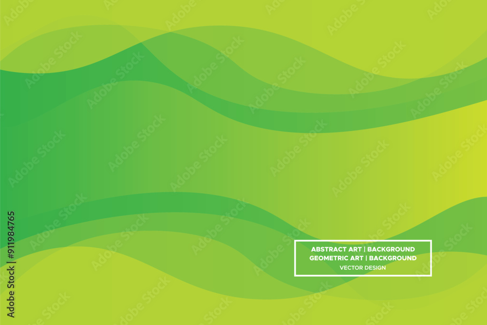 Obraz premium Wavy Curvy Circular and Circle Shapes and Designs Green Colors with Gradient Backdrop Modern Abstract Background Geometric Background