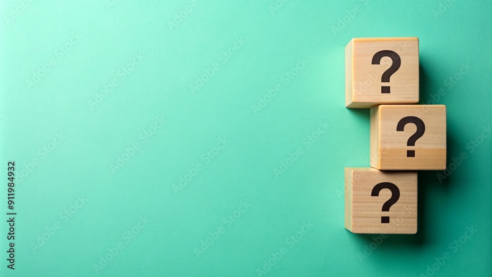 Mint background with question wood mark for your presentation background Mint background with question wood mark for your presentation background