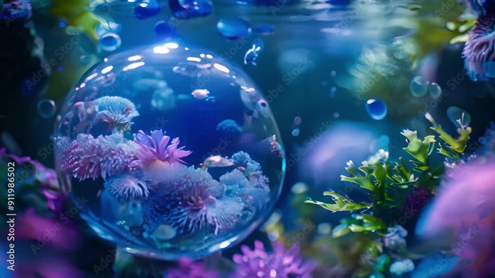 Enchanted Underwater Bubble with Coral and Fish Enchanted Underwater Bubble with Coral and Fish