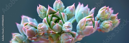 Stunning Echeveria laui succulent plant with flower buds photo