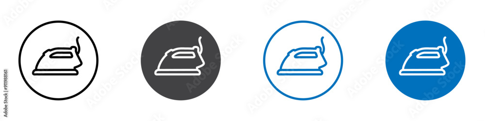 Iron icon Flat symbol set outline Iron icon Flat symbol set outline