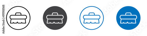 Scrub brush icon Flat symbol set outline