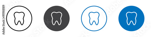 Teeth icon Flat symbol set outline